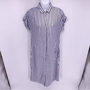 Gap Blue and White Striped Collared Sleeveless Dress Size XS